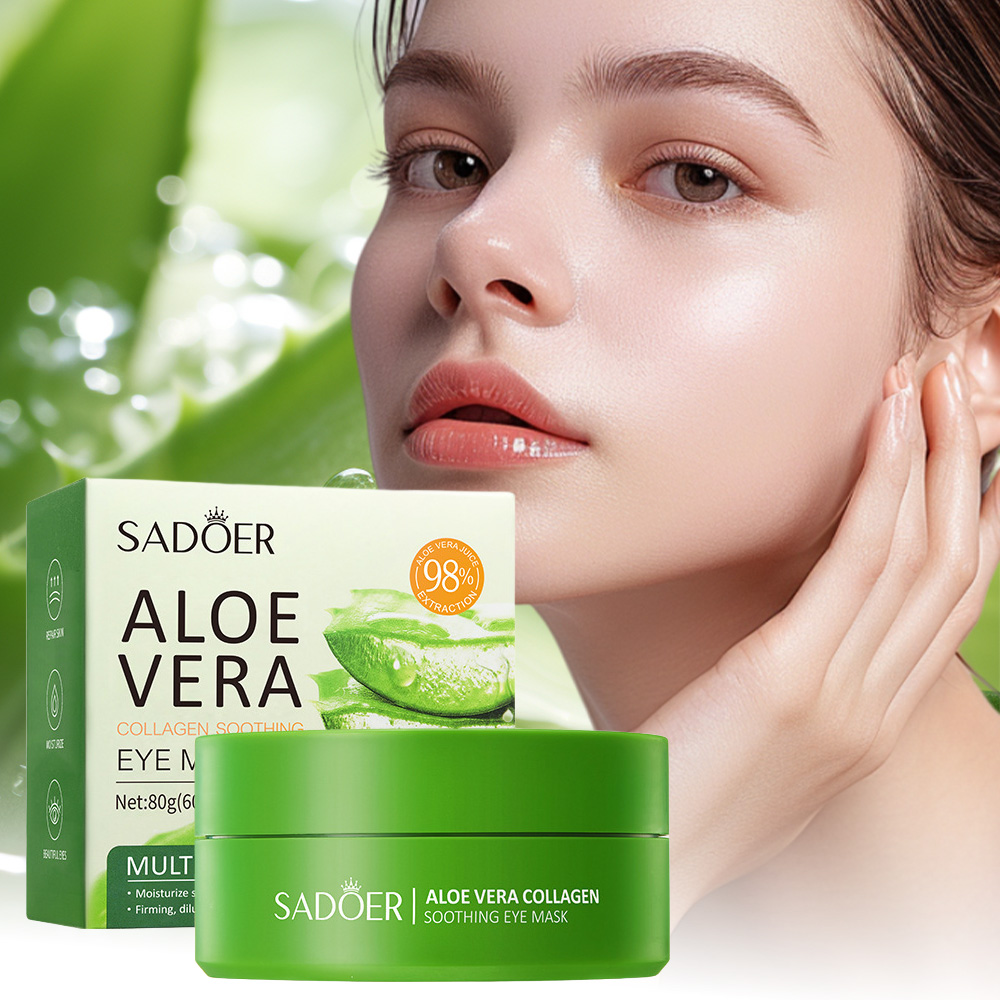 Sheet Mask Collagen - แผ่นมาส์กใต้ตา SADOER อโลเวร่า คอลลาเจน ซูทติ้ง อาย