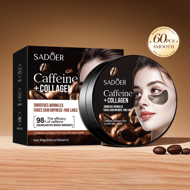 Sheet Mask Collagen - 60pcs SADOER คาเฟอีนคริสตัล Collagen Eye Mask